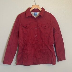 Classic Elements Red Button Casual Cotton Jacket